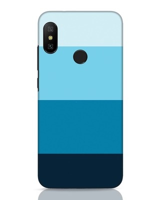 Shop Blue Ombre Stripes Xiaomi Redmi 6 Pro Mobile Cover-Front