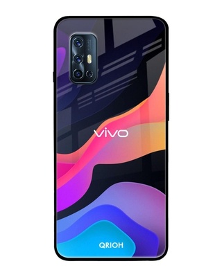 Shop Fluid Printed Premium Glass Cover for Vivo V19 (Shock Proof, Lightweight)-Front