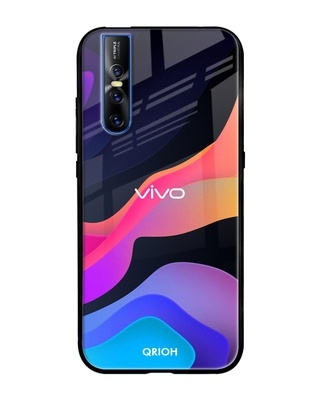 Shop Fluid Printed Premium Glass Cover for Vivo V15 Pro (Shock Proof, Lightweight)-Front