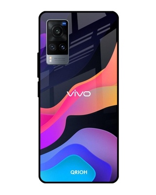 Shop Fluid Printed Premium Glass Cover for Vivo X60 (Shock Proof, Lightweight)-Front
