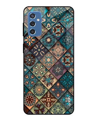 Retro Art Printed Premium Glass Cover for Samsung Galaxy M52 5G (Shock Proof, Lightweight)