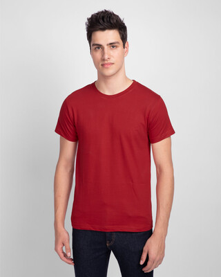 

Bold Red Half Sleeve T-Shirt Men' Plain T-Shirts Bewakoof.com