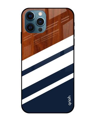 Shop Qrioh iPhone 12 Pro Max Bold Stripes Glass case-Front