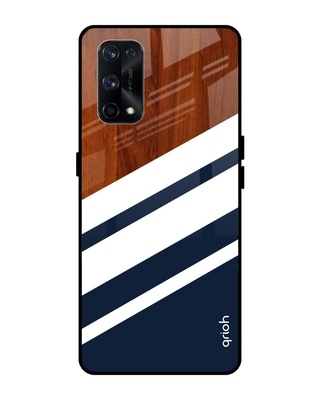Shop Bold Stripes Printed Premium Glass Cover for Realme X7 (Shock Proof, Lightweight)-Front