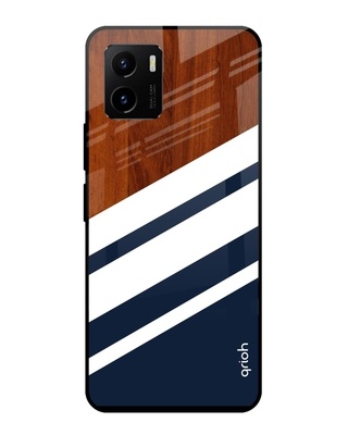 Shop Bold Stripes Printed Premium Glass Cover for Vivo Y15s (Shockproof, Light Weight)-Front
