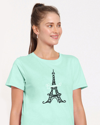 Shop Bonjour Paris Half Sleeve Printed T-Shirt-Front