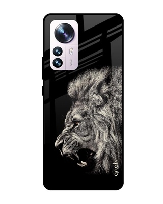 Shop Brave Lion Printed Premium Glass Cover for Mi 12 Pro 5G (Shockproof, Light Weight)-Front