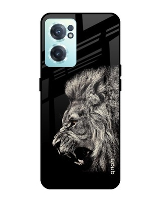 Shop Brave Lion Printed Premium Glass Cover for OnePlus Nord CE 2 5G (Shock Proof, Lightweight)-Front