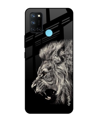 Shop Brave Lion Printed Premium Glass Cover for Realme 7i (Shock Proof, Lightweight)-Front