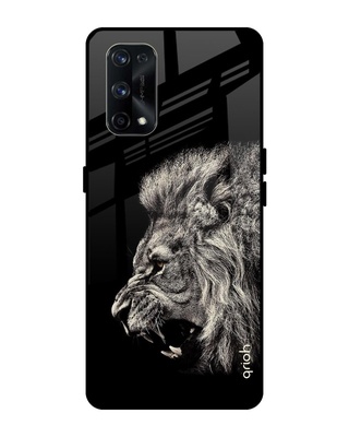 Shop Brave Lion Printed Premium Glass Cover for Realme X7 Pro (Shock Proof, Lightweight)-Front