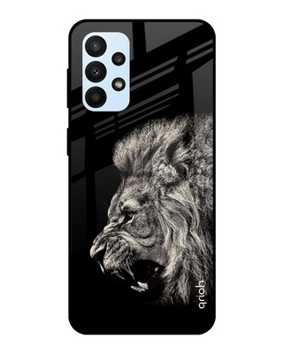 Shop Brave Lion Printed Premium Glass Cover for Samsung Galaxy A23 (Shockproof, Light Weight)-Front