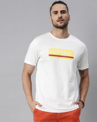 Shop Men's White Regular Fit Printed T-shirt-Front