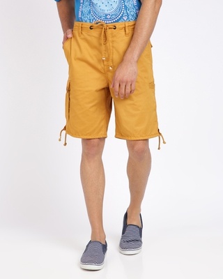 Shop Breakbounce Washed twill loose cargo shorts with multi pockets-Front
