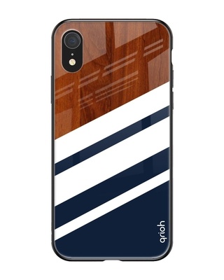 Shop Bold Stripes Printed Premium Glass Cover for iPhone XR(Shock Proof, Lightweight)-Front
