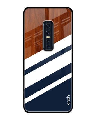 Shop Bold Stripes Printed Premium Glass Cover for Vivo V17 Pro (Shock Proof, Lightweight)-Front