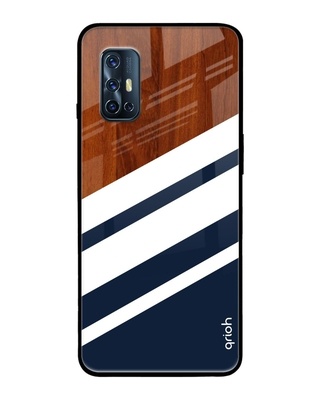 Shop Bold Stripes Printed Premium Glass Cover for Vivo V17 (Shock Proof, Lightweight)-Front