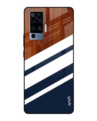 Shop Bold Stripes Printed Premium Glass Cover for Vivo X50 Pro (Shock Proof, Lightweight)-Front