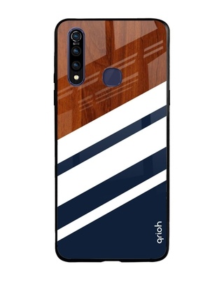 Shop Bold Stripes Printed Premium Glass Cover for Vivo Z1 Pro (Shock Proof, Lightweight)-Front