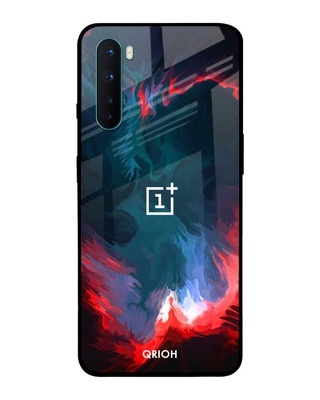 Shop Brush Art Abstract Printed Premium Glass Cover for OnePlus Nord (Shock Proof, Lightweight)-Front