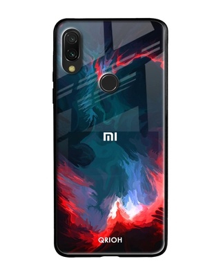 Shop Brush Art Abstract Printed Premium Glass Cover for Xiaomi Redmi Note 7 Pro(Shock Proof, Lightweight)-Front