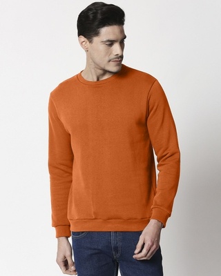 Shop Burnt Orange Fleece Sweatshirt-Front