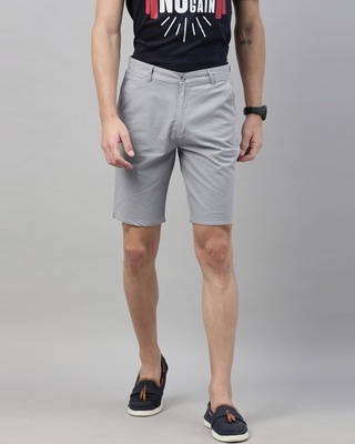 Shop Men's Polar Blue Solid Casual Shorts-Front