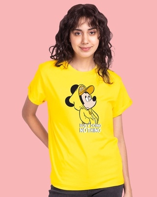Shop Busy Doin Nothing Boyfriend T-Shirt (DL) Pineapple Yellow-Front