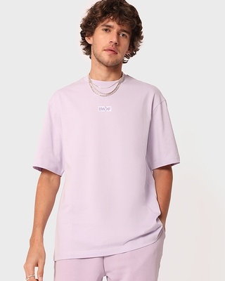 Shop BWKF Lavender Relaxed Fit T-shirt-Front