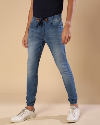 Shop Campus Sutra Men's Blue Regular Fit Jeans-Front