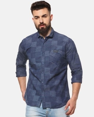 Shop Men's Casual Checkered Shirt-Front