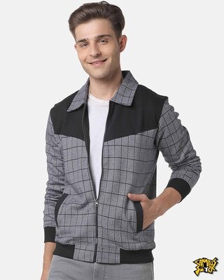 Shop Campus Sutra Men Checks Stylish Casual Jacket-Front