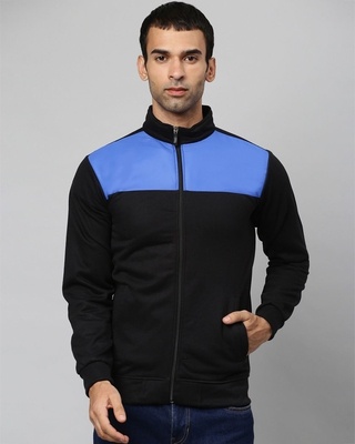 Shop Men's Black Full Sleeve Stylish Windcheater Casual Jacket-Front