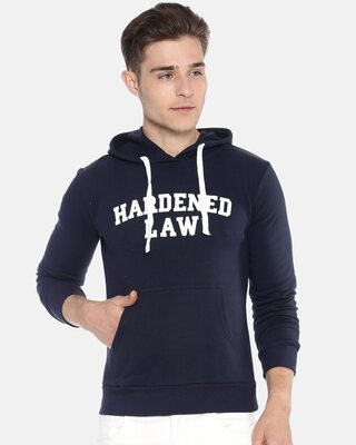 Shop Men's Printed Stylish Hooded Sweatshirt-Front