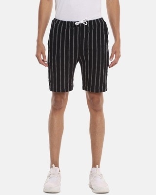 Shop Campus Sutra Men Striped Stylish Sports & Evening Shorts-Front