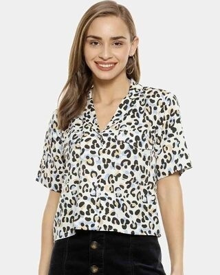 Shop Women's Multicoloured Regular Fit Printed Casual Shirt-Front
