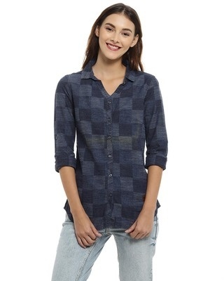 Shop Campus Sutra Women Stylish Checkered Casual Shirts-Front