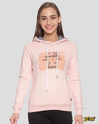 Shop Campus Sutra Women Stylish Printed Hooded Sweatshirt-Front