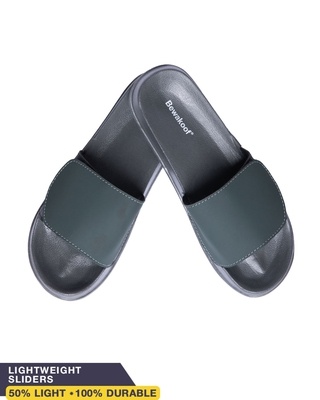 Shop Charcoal Lightweight Adjustable Strap Women Slider-Front