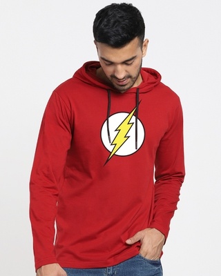 Shop Classic Flash Logo Full Sleeve Hoodie T-shirt-Front