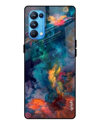Shop Cloudburst Printed Premium Glass Cover for Oppo Reno 5 Pro (Shock Proof, Lightweight)-Front