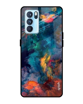 Shop Cloudburst Printed Premium Glass Cover for Oppo Reno 6 Pro (Shock Proof, Lightweight)-Front