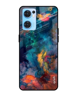 Shop Cloudburst Printed Premium Glass Cover for Oppo Reno 7 5G (Shock Proof, Lightweight)-Front