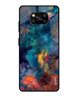 Shop Cloudburst Printed Premium Glass Cover for Poco X3 Pro (Shock Proof, Lightweight)-Front