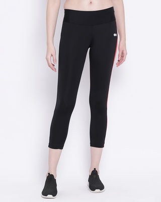 Shop Clovia Active Ankle Length Tights in Black-Front