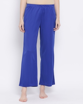 Shop Clovia Chic Basic Pyjama in Blue-Front