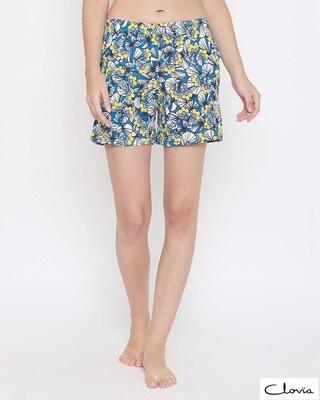 Shop Clovia Pretty Florals Boxer Shorts in Multicolour-Front