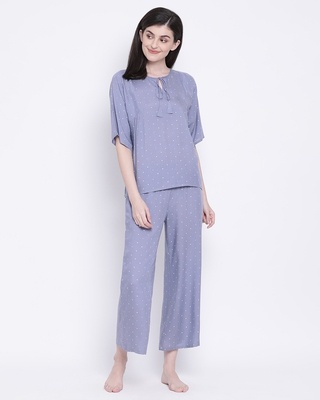Shop Clovia women Polka Print Top & Pyjama set -Front