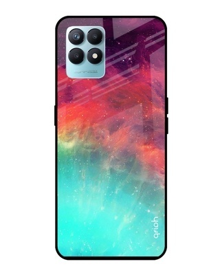 Shop Colorful Aura Printed Premium Glass Cover for Realme Narzo 50 (Shockproof, Light Weight)-Front