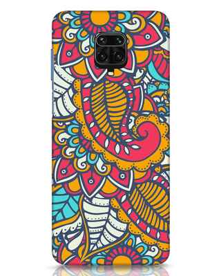 Shop Colorful Floral Pattern Xiaomi Redmi Note 9 Pro Mobile Cover-Front