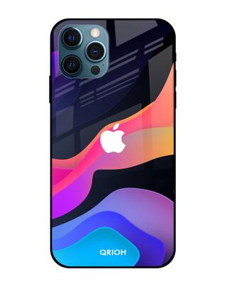 Shop Qrioh iPhone 12 Pro Colorful Fluid Glass Case-Front